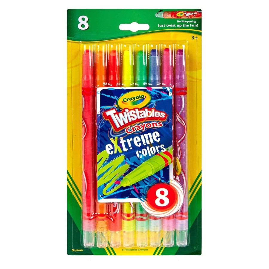 Crayola Pack of 8 Twistables Crayons Extreme Colours Kids Art
