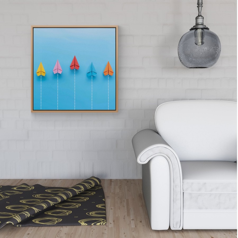 Click to view product details and reviews for Paper Aeroplanes Framed Canvas 16 X 16 Pine.