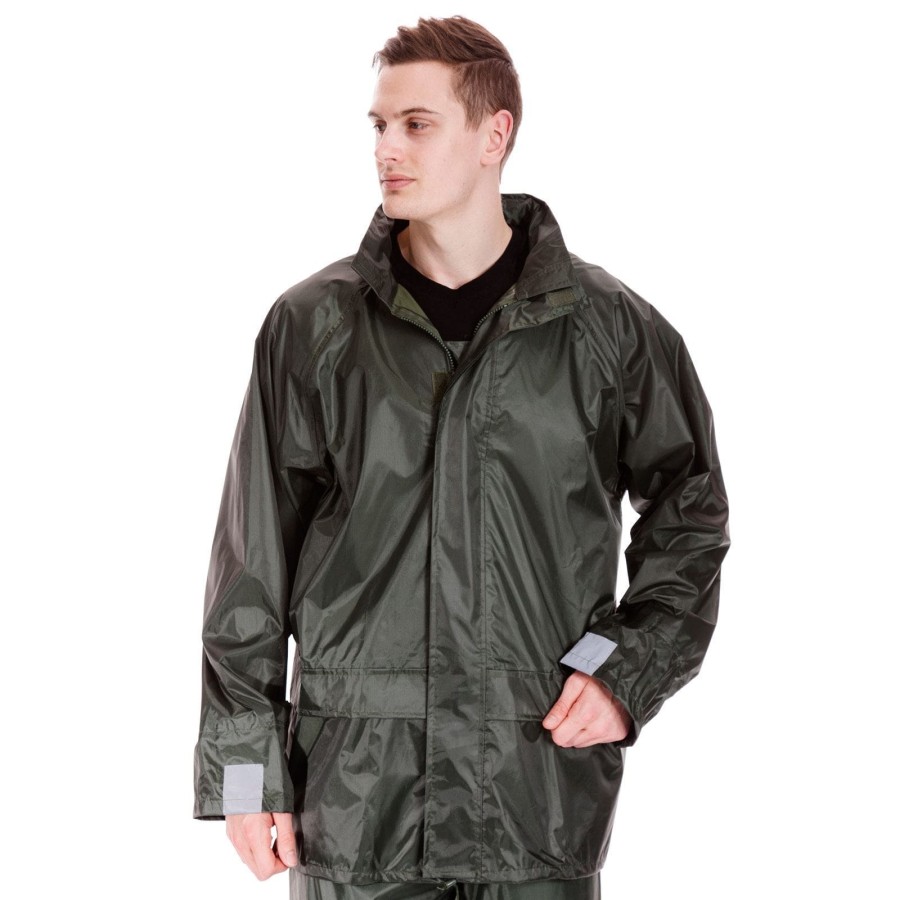 Click to view product details and reviews for Mens Waterproof Jacket Outdoors Rain Over Coat Lightweight Olive M.