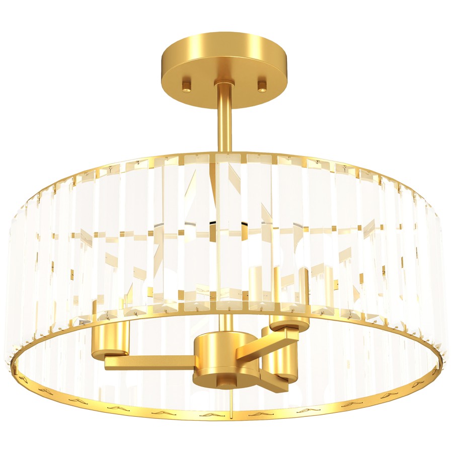 HOMCOM Crystal Ceiling Light Fixture, Semi Cazaar