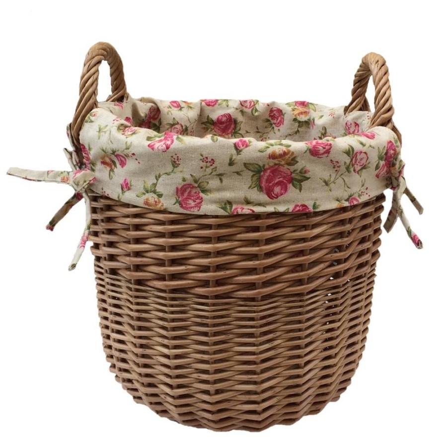 Click to view product details and reviews for Light Steamed Wicker Garden Rose Lined Basket Small.