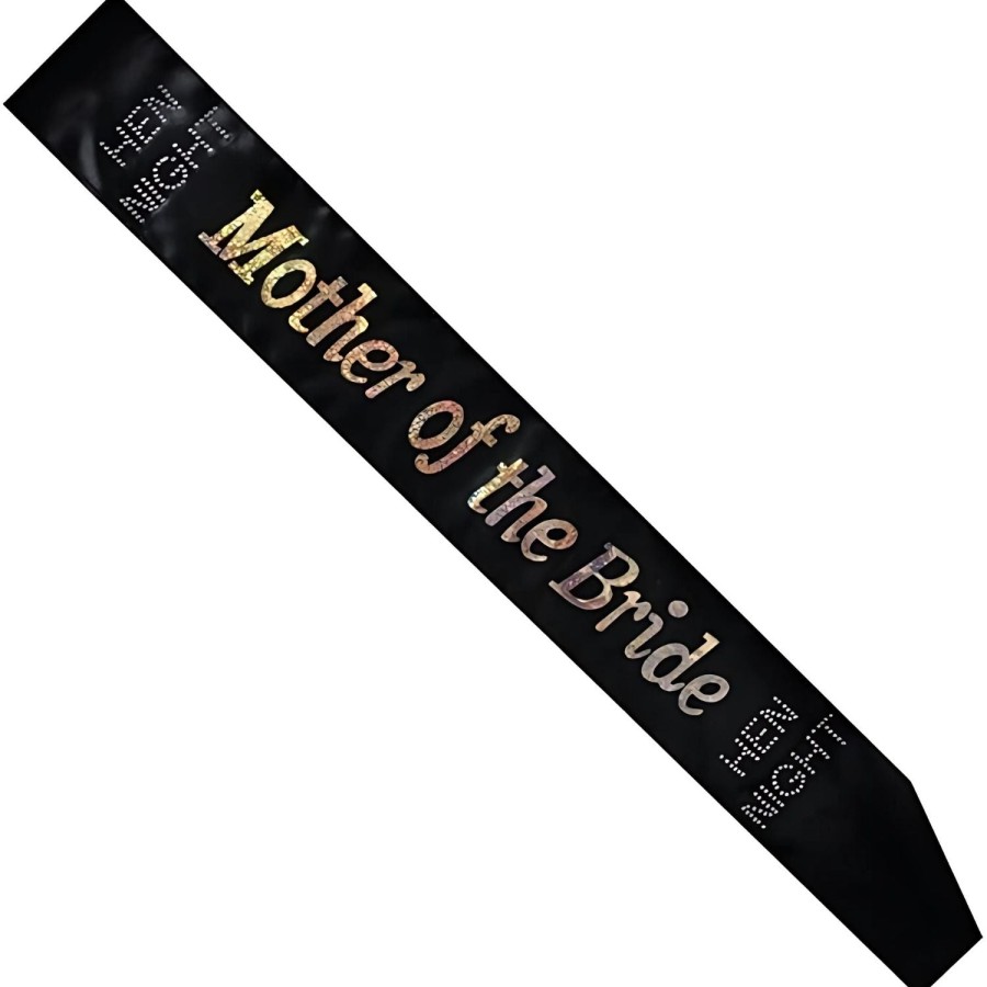 Black Satin And Diamante Mother Of The Bride Sashes