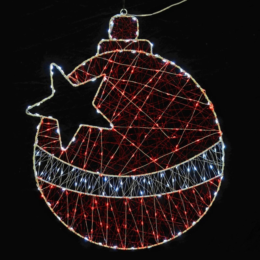 Click to view product details and reviews for Christmas Bauble Silhouette Light White Red Led Decoration 50cm.
