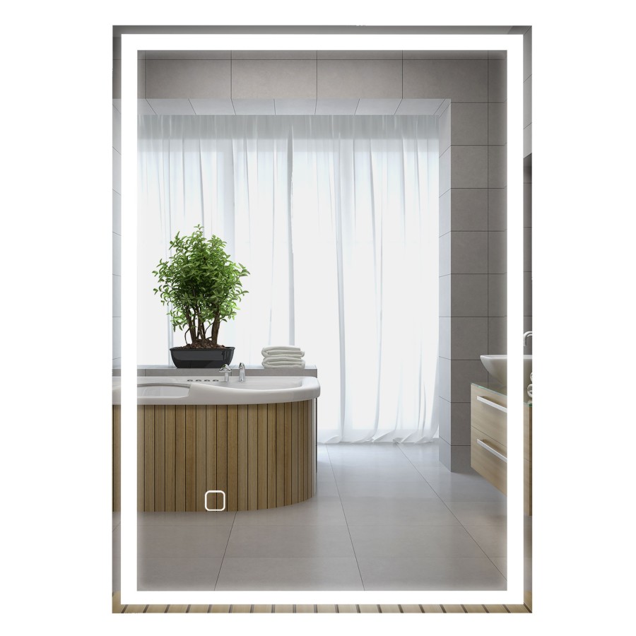 Click to view product details and reviews for Kleankin 70x50cm Led Bathroom Mirror Wall Mounted Vanity Light W Touch Switch.