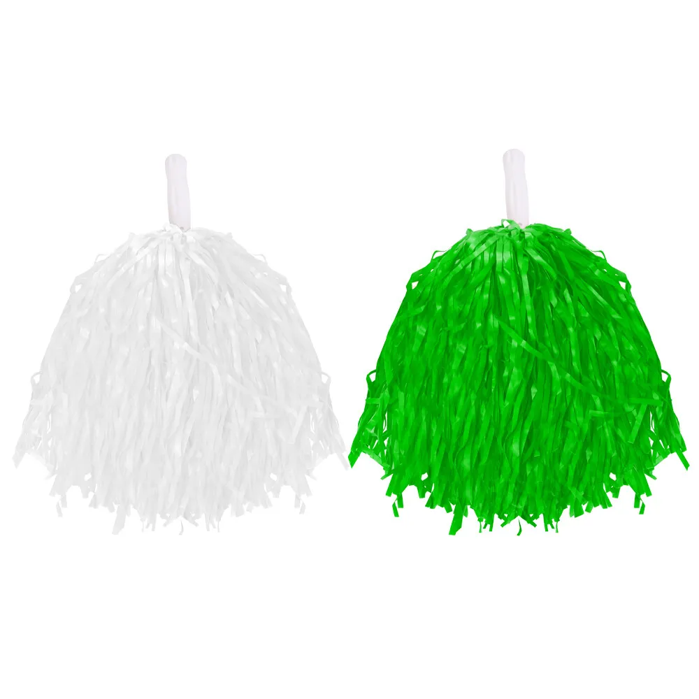 Click to view product details and reviews for Pair Of Lightweight Pom Poms White Green.