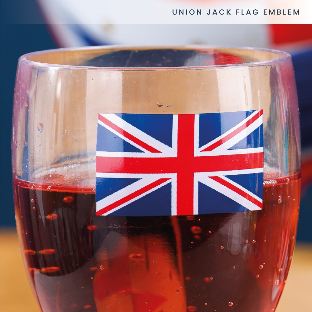 Pack of 12 Union Jack Plastic Wine Glasses - 300ml/10oz Durable, Reusable Cups for Parties, Festivals, BBQs & British Celebrations!