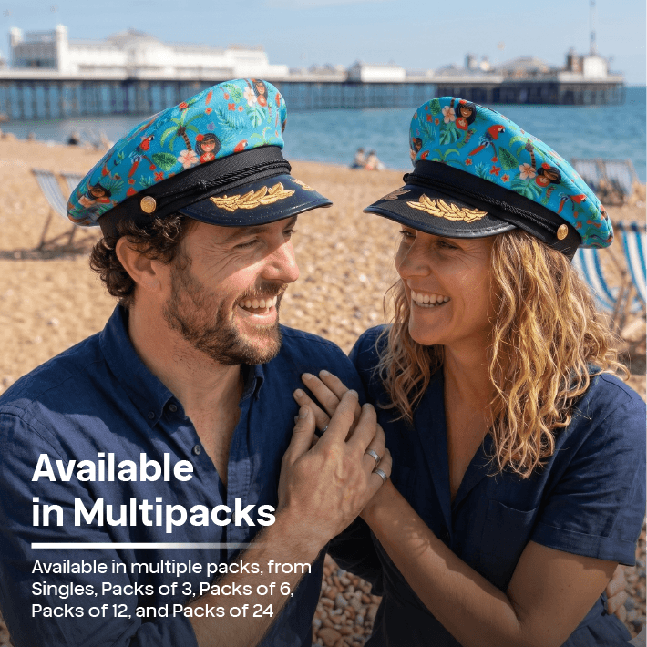 Blue Hawaiian Print Hat