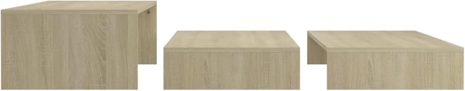 Modern Nesting Coffee Table Set Space-Saving Sonoma Oak-4