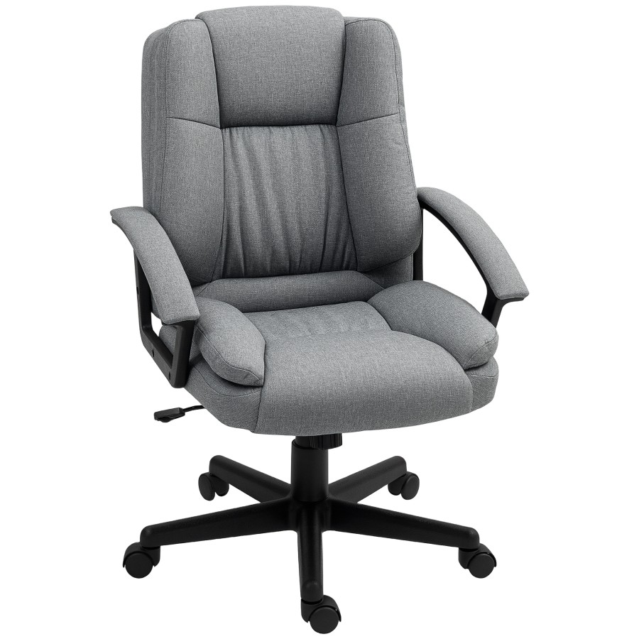 Click to view product details and reviews for Homcom Office Chair Computer Desk Chair Mid Back Executive Chair With Adjustable Height And Swivel Rolling Wheels For Home Study Grey.