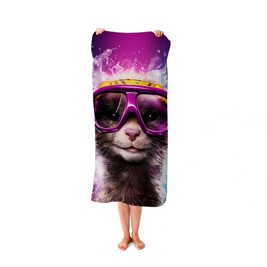 Click to view product details and reviews for Splashart Ferret With Glasses Purple Beach Towel. Click to view product details and reviews for Splashart Ferret With Glasses Purple Beach Towel.