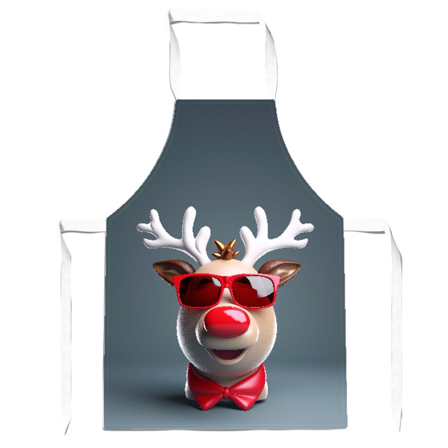 Click to view product details and reviews for Rudolph In Red Glasses Apron Adult.