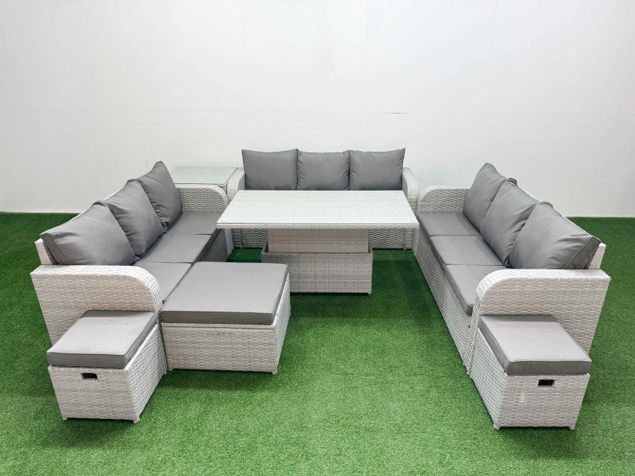 Click to view product details and reviews for Fimous Pe Rattan Lounge Sofa Set 12 Seater Outdoor Garden Furniture Set With Adjustable Lifting Dining Or Coffee Table 3 Seater Sofa 3 Stools Side Tab. Click to view product details and reviews for Fimous Pe Rattan Lounge Sofa Set 12 Seater Outdoor Garden Furniture Set With Adjustable Lifting Dining Or Coffee Table 3 Seater Sofa 3 Stools Side Tab.