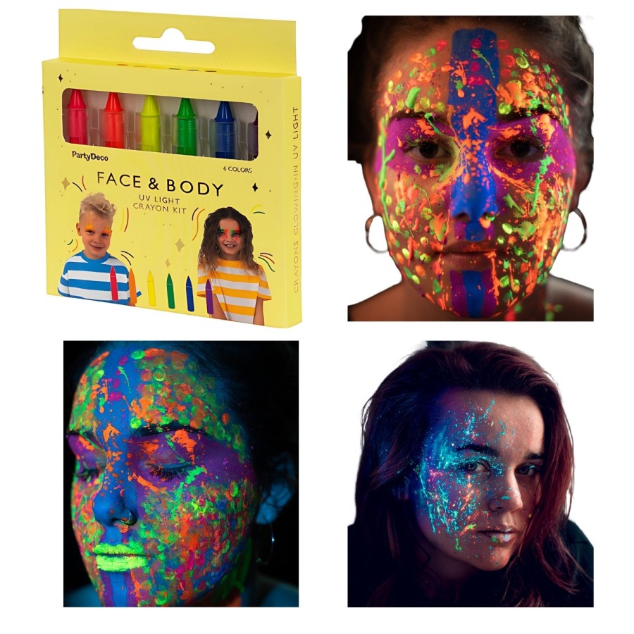 Click to view product details and reviews for Neon Uv Light Face And Body Painting Crayons Pack Of 6.