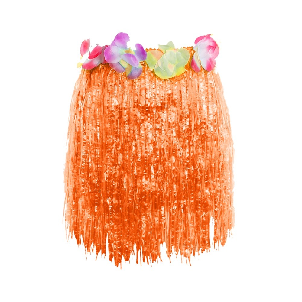40cm Hawaiian Short Orange Hula Skirt
