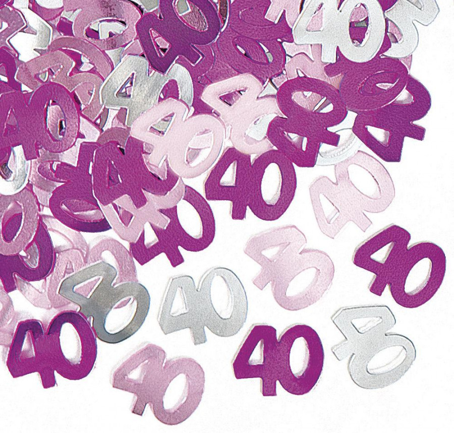 Click to view product details and reviews for 40th Pink Glitz Confetti.