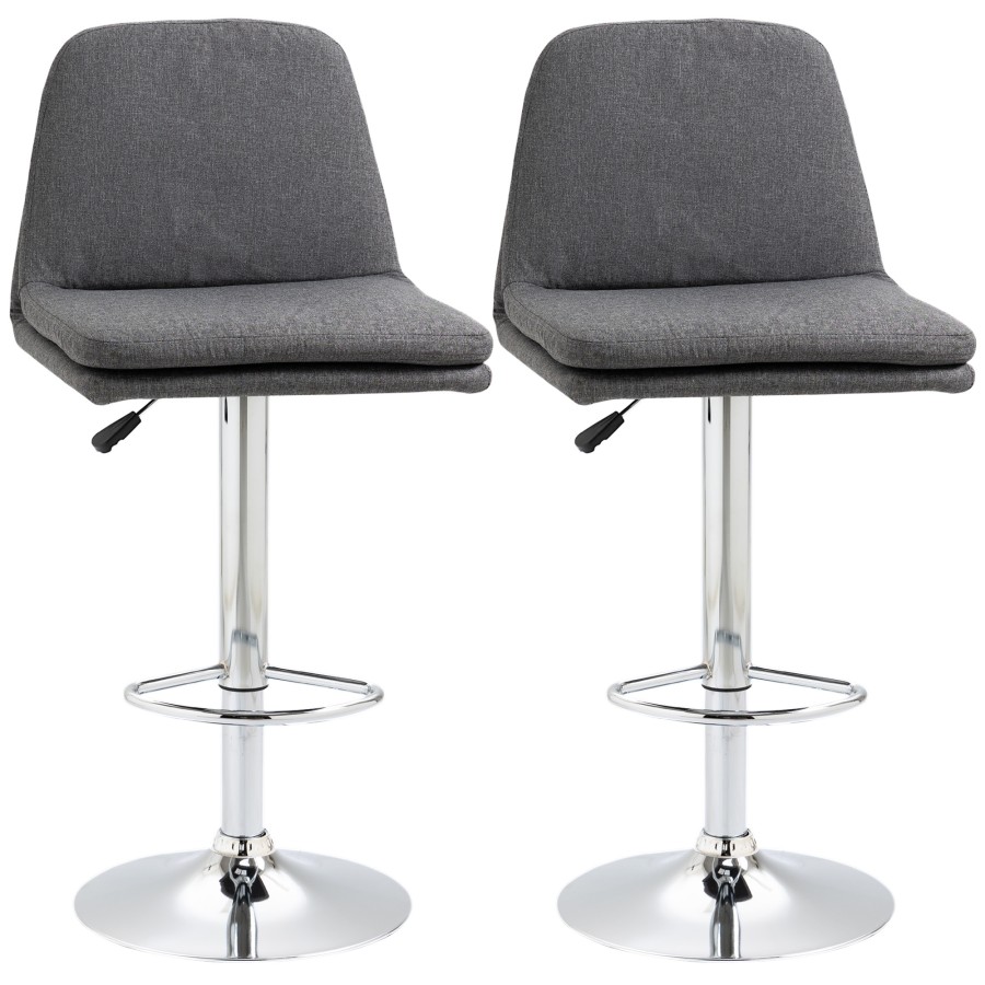 Click to view product details and reviews for Homcom Morden Adjustable Swivel Bar Stools Set Of 2 With Backrest Grey.