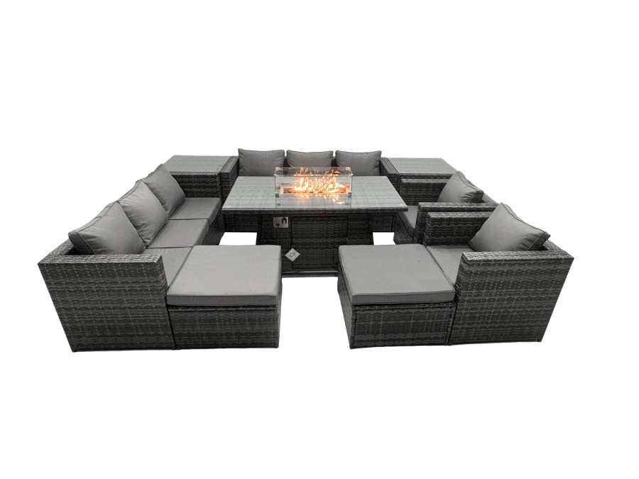 Click to view product details and reviews for Fimous Rattan Garden Furniture Firepit Dining Set 10 Seater Lounge Sofa Table Set With 2 Side Table 2 Big Footstool. Click to view product details and reviews for Fimous Rattan Garden Furniture Firepit Dining Set 10 Seater Lounge Sofa Table Set With 2 Side Table 2 Big Footstool.