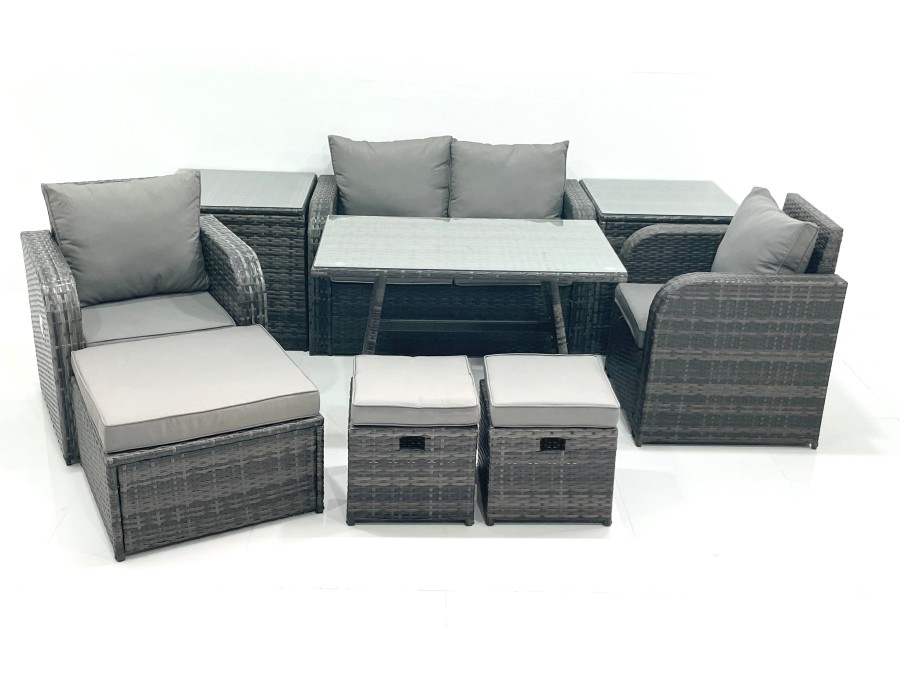 Click to view product details and reviews for Fimous Outdoor Garden Furniture Set Rattan Sofa Dining Table Set With Reclining Chair 3 Footstool 2 Side Table Dark Grey Mixed. Click to view product details and reviews for Fimous Outdoor Garden Furniture Set Rattan Sofa Dining Table Set With Reclining Chair 3 Footstool 2 Side Table Dark Grey Mixed.