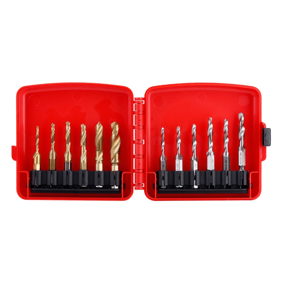 Click to view product details and reviews for 12pcs M3 M10 Hex Shank Titanium Plated Hss Screw Thread Metric Inch Tap Drill Bits.