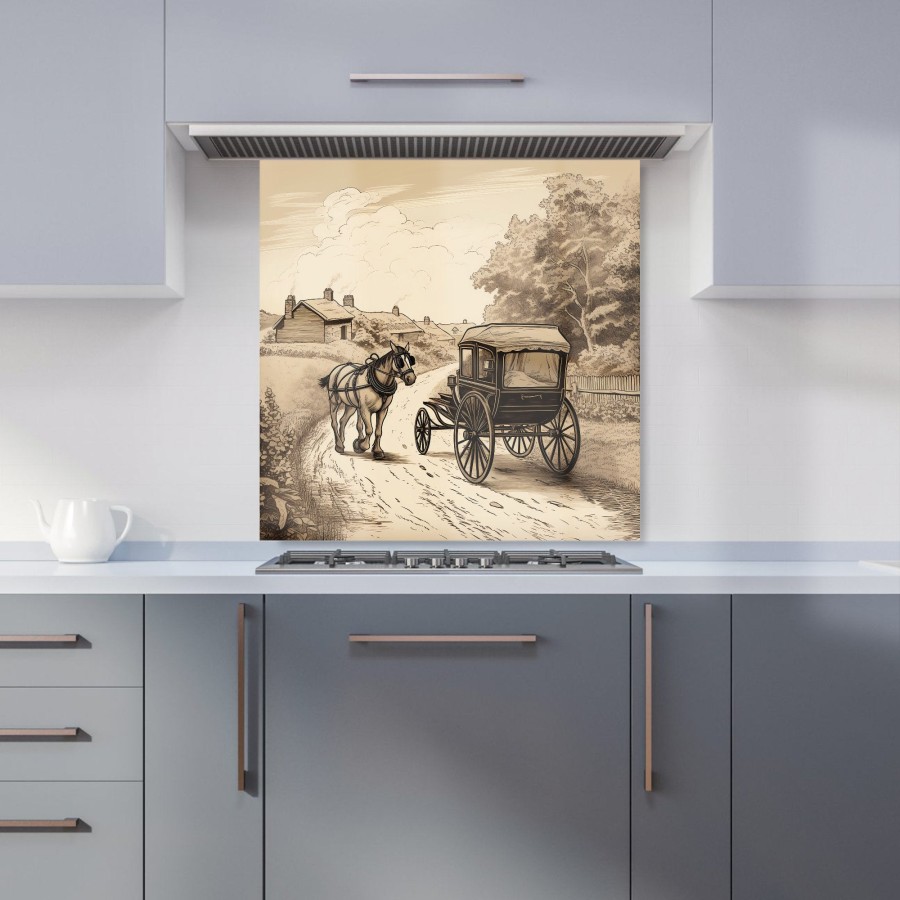 Click to view product details and reviews for A Horse And His Cart Kitchen Splashback W600mm X H600mm.