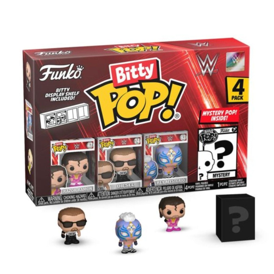 Funko Bitty Pop! WWE 4 Pack Mini Vinyl Figures Rare Mystery Pop Shelf