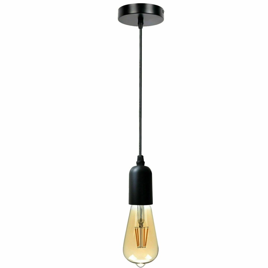 Click to view product details and reviews for Vintage E27 Metal Holder Ceiling Pendant Light With Adjustable Cable5464 Black Yes.