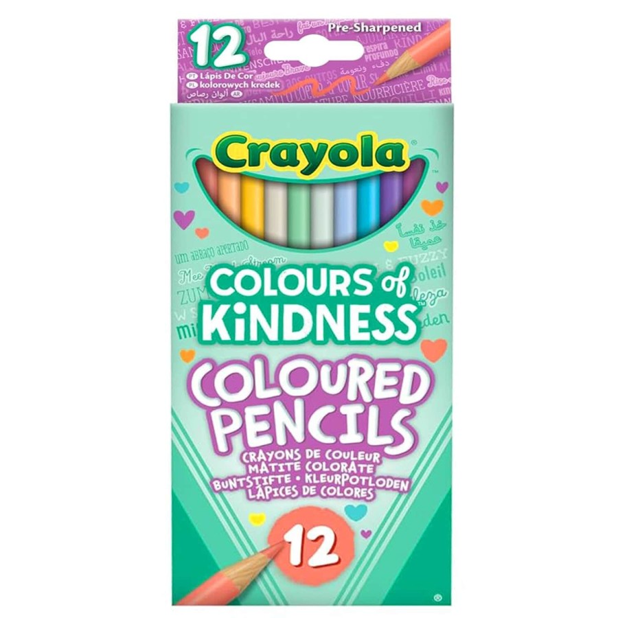Crayola Pack of 12 Colours of Kindness Coloured Pencils Art Crafts