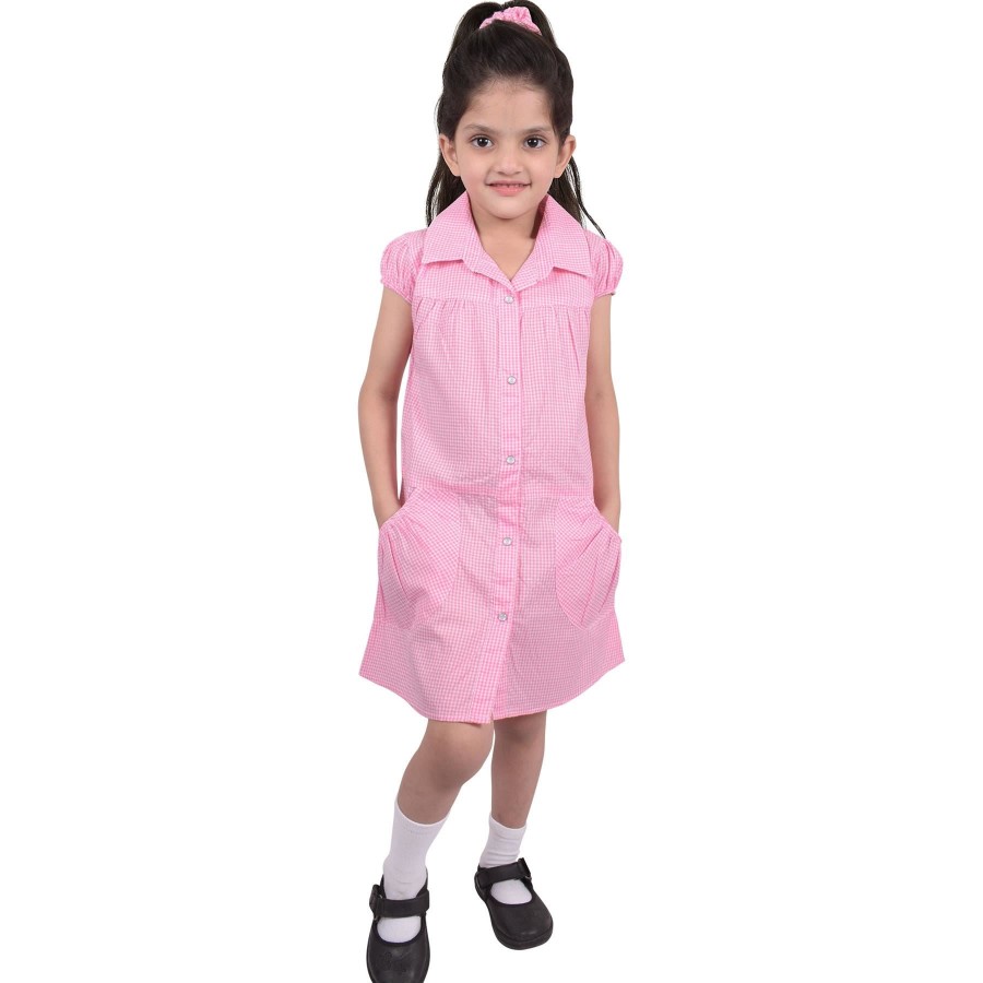 Click to view product details and reviews for Girls Uniform School Dress Gingham Check Printed Dress With Matching Scrunchies 8 9 Years Yellow.