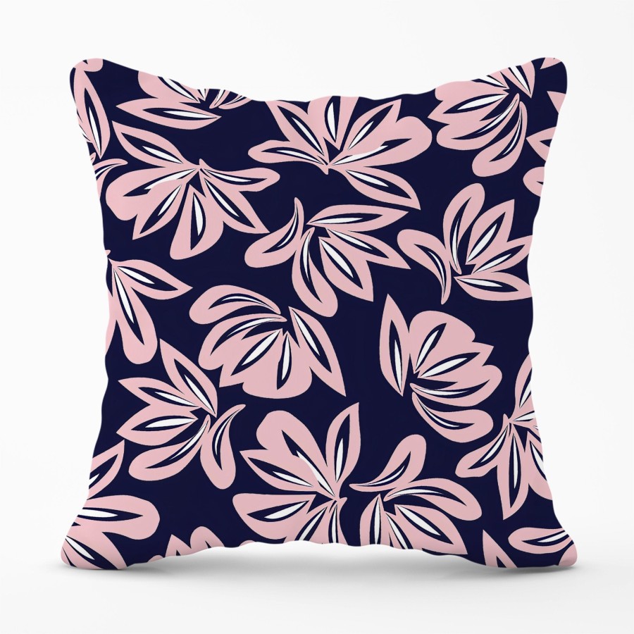 Pink Navy Floral Botanical Pattern Cushions