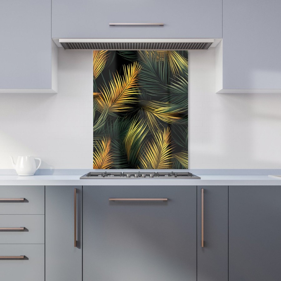 Click to view product details and reviews for Golden Palm Leaves Kitchen Splashback W600mm X H750mm.