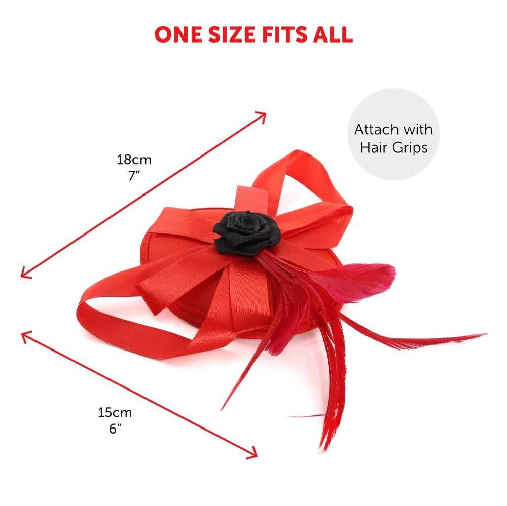 Red Fascinator Headpiece
