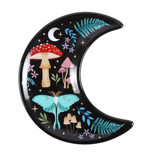 Click to view product details and reviews for Crescent Moon Dark Forest Print Trinket Dish.
