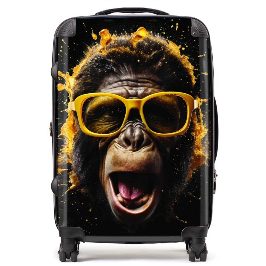 Click to view product details and reviews for Splashart Monkey Face With Yellow Glasses Suitcase Medium. Click to view product details and reviews for Splashart Monkey Face With Yellow Glasses Suitcase Medium.