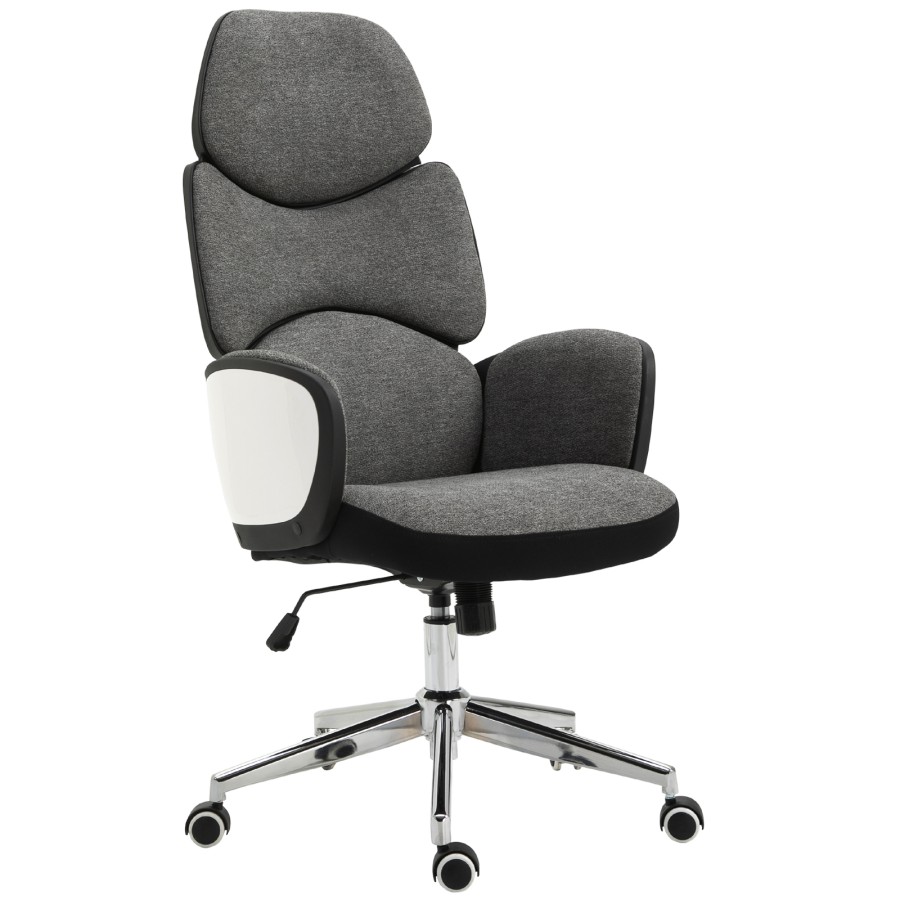 Vinsetto Modern Office Chair Ergonomic Padding High Back Swivel Grey White