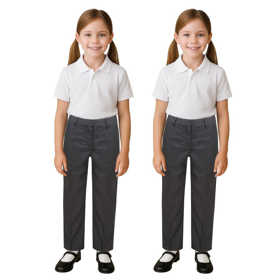 Click to view product details and reviews for Kids Girls 2 Pack Teens School Uniform Pant Slim Fit Teflon Coated School Pants 15 16 Years Grey.