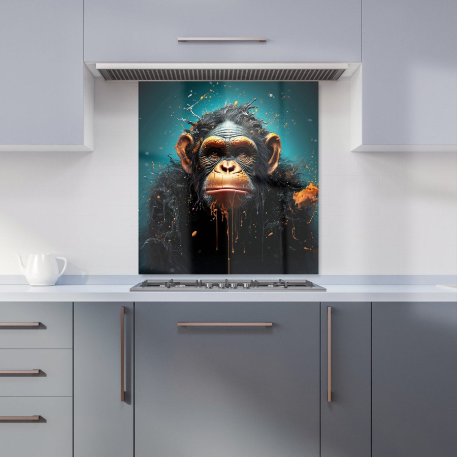 Click to view product details and reviews for Monkey Face Splashart Blue Kitchen Splashback W700mm X H750mm.