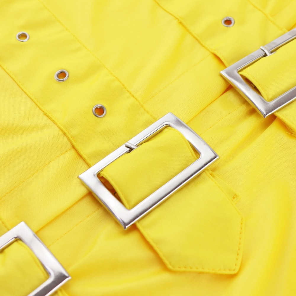 Adults 80's Rock Star Costume Set | 2 Pcs | Yellow Jacket & White Trousers