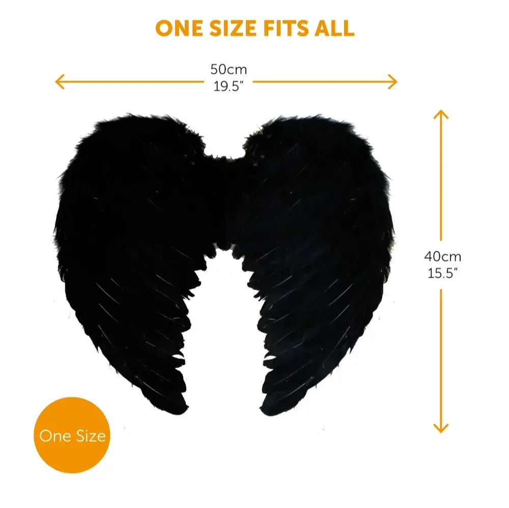 Ladies Dark Angel Costume | 3 Pcs | Black Tutu, Feather Wings & Halo