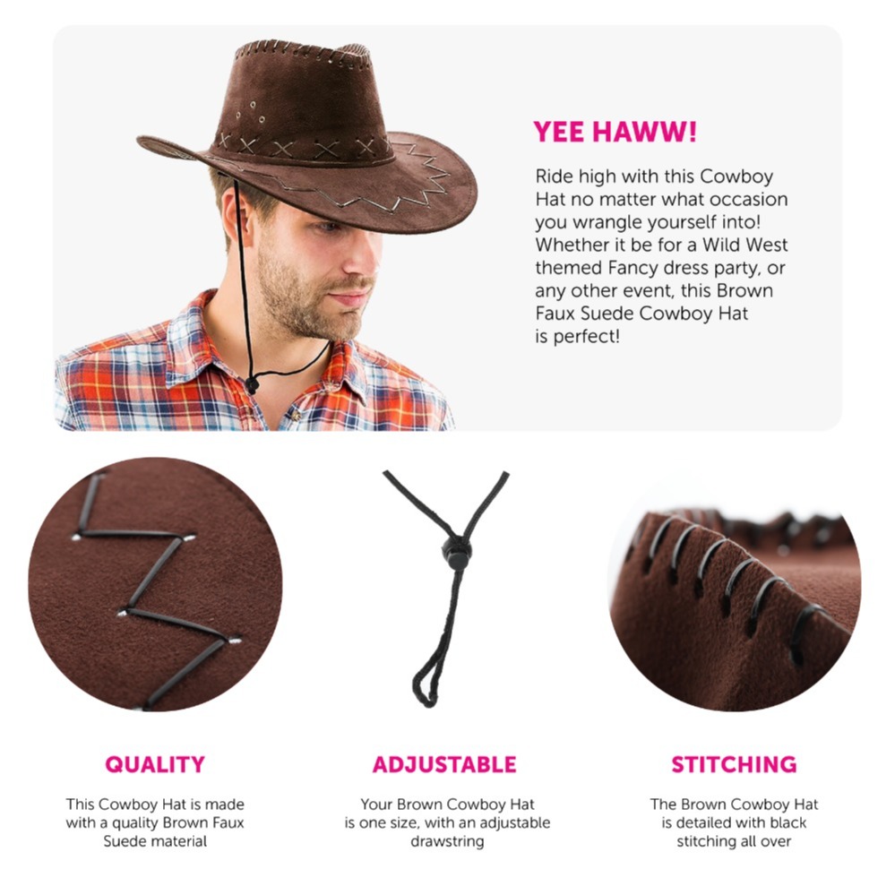 Adults Rizz Robot Accessory Set | 2 Pcs | Cowboy Hat & Chain