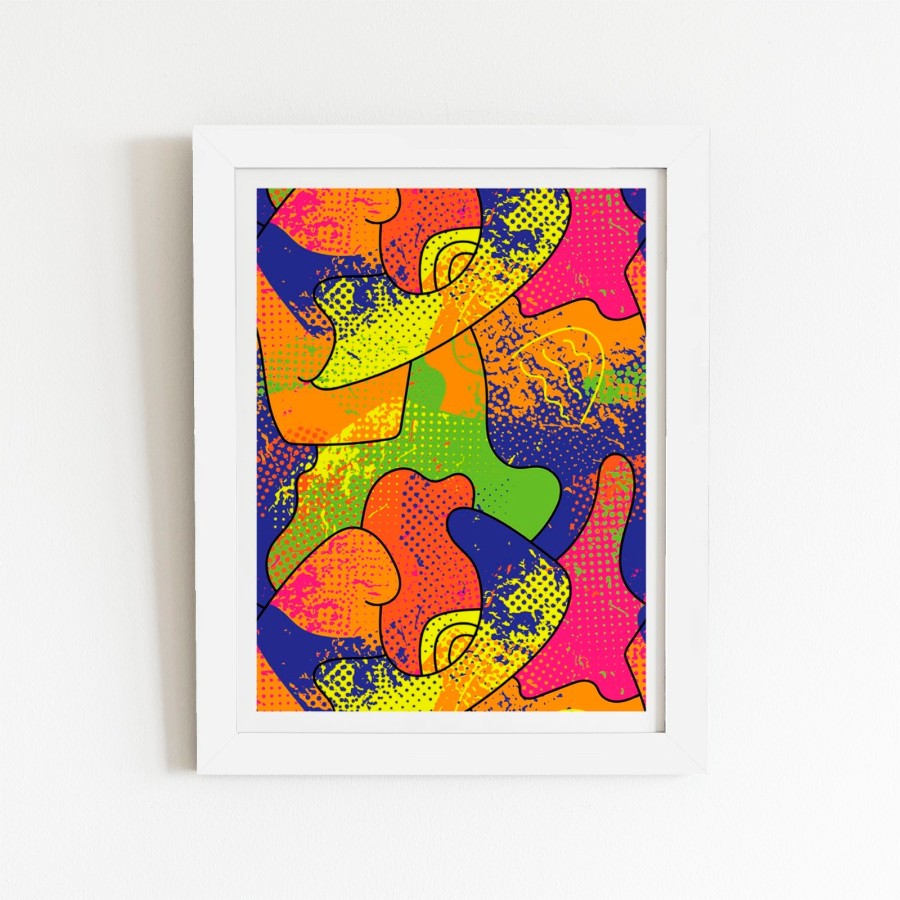 Click to view product details and reviews for Bright Abstract Pattern Art Prints 12 X 16 Black Frame.