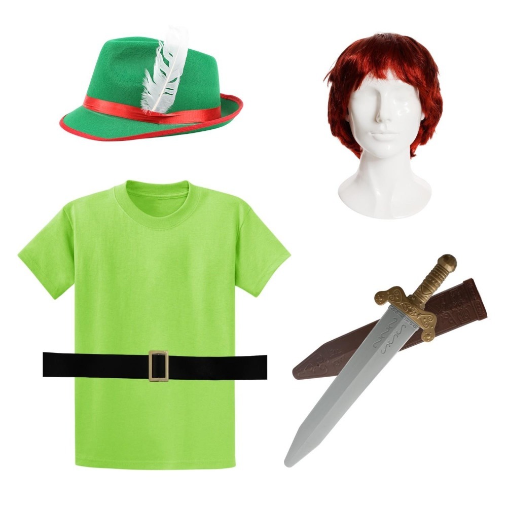 Click to view product details and reviews for Adults Mischievous Boy Costume 5 Pcs T Shirt Hat Wig Belt Sword In Scabbard Xxlarge.