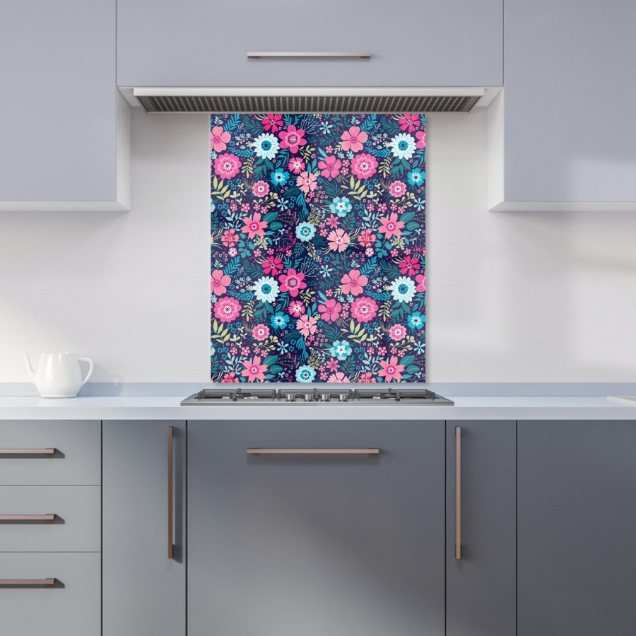 Click to view product details and reviews for Cute Colourful Flower Pattern Kitchen Splashback W600mm X H750mm.