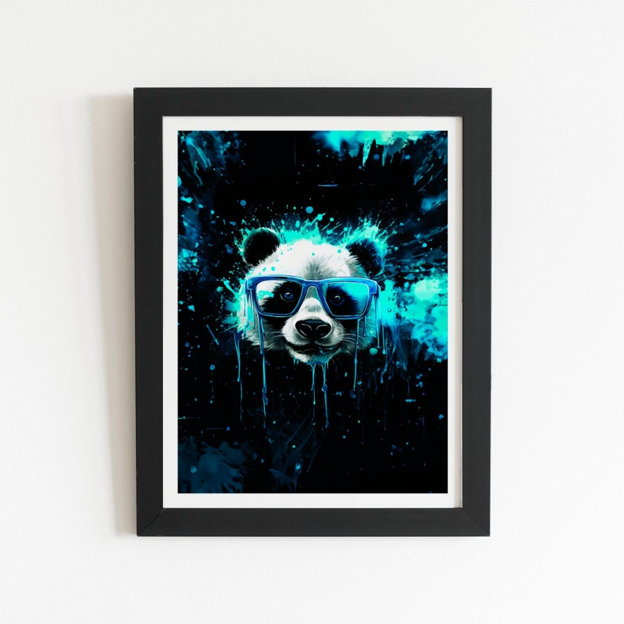 Click to view product details and reviews for Blue Splashart Panda Face Art Prints 8 X 10 Black Frame.