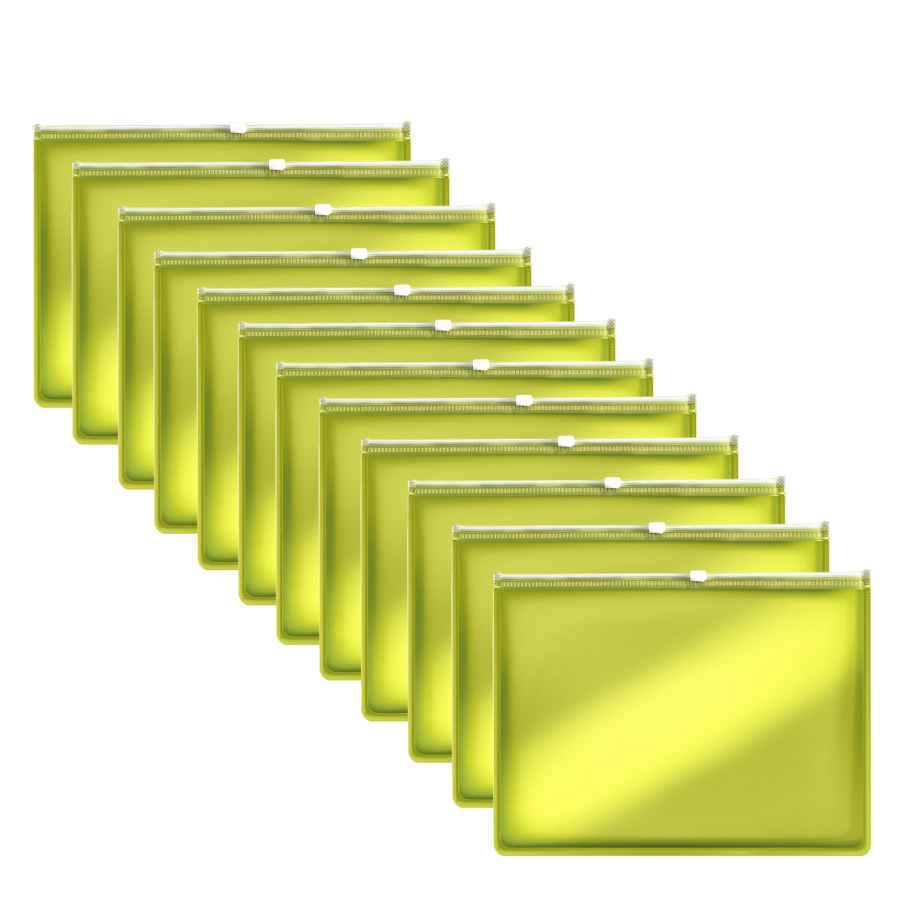 Click to view product details and reviews for 12 Pack Plastic Thick Zipper Document File Waterproof Folder 5286 Yellow A5.