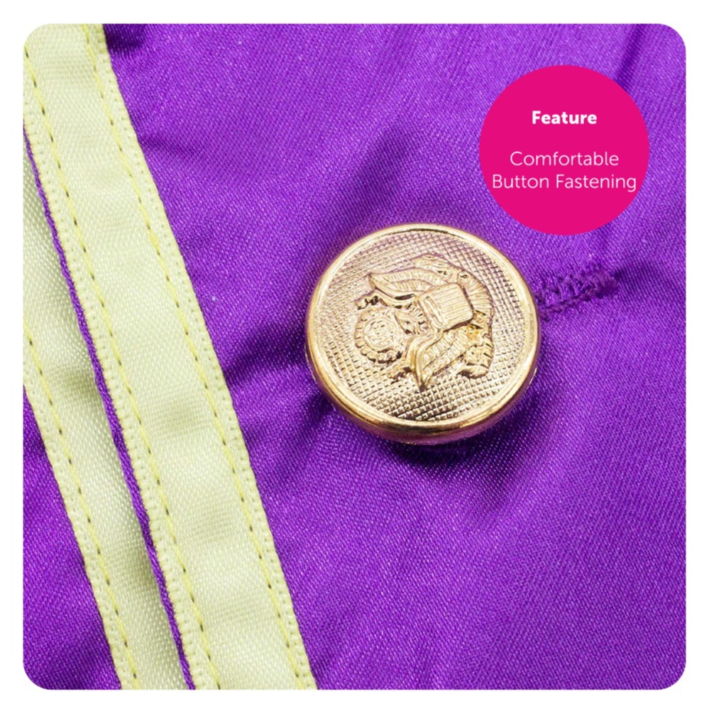 Adults Purple & Red Jockey Costume - with White Trousers, Boot Covers & Black Goggles