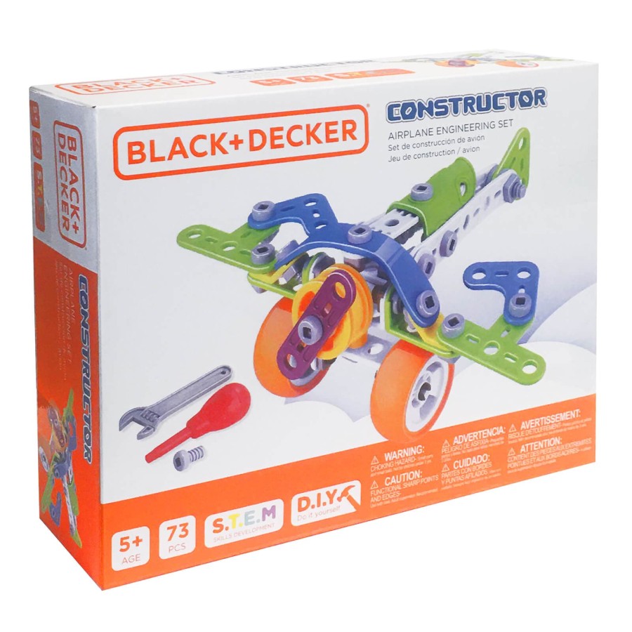Black + Decker Airplane Engineering Set Construction Kit 73 Pieces