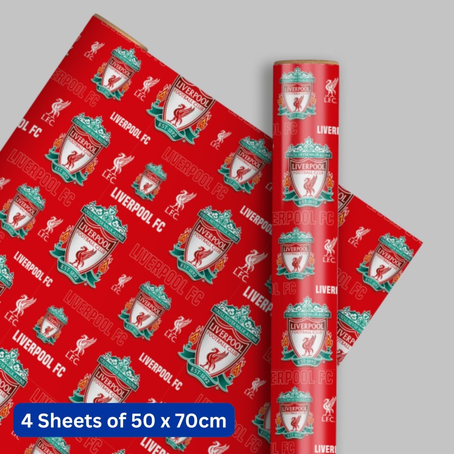 Liverpool FC 4 Sheets & 4 Tags Gift Wrap Bundle