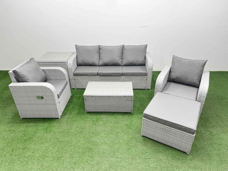 Click to view product details and reviews for Fimous Pe Rattan Garden Furniture Set Reclining Chair Sofa Lounge Sofa Set Oblong Coffee Table Side Table Big Footstool Light Grey. Click to view product details and reviews for Fimous Pe Rattan Garden Furniture Set Reclining Chair Sofa Lounge Sofa Set Oblong Coffee Table Side Table Big Footstool Light Grey.