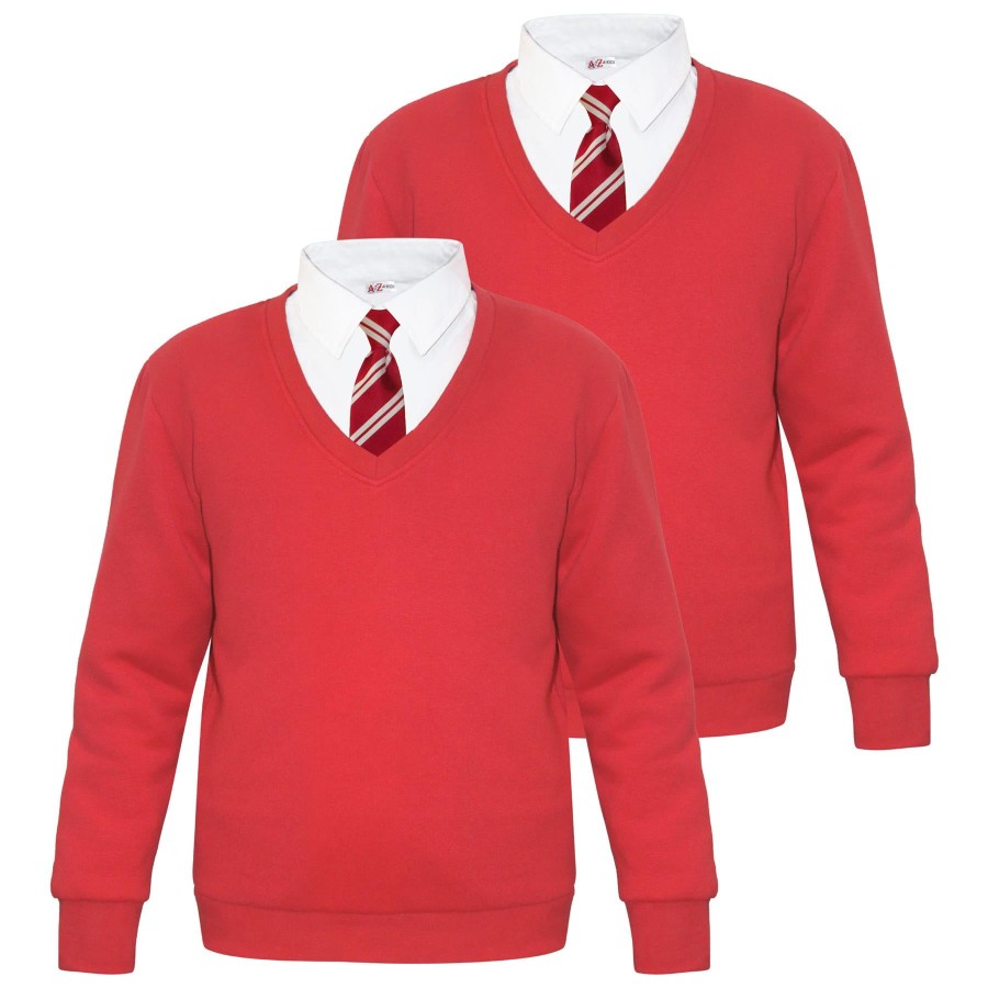 Click to view product details and reviews for Kids Girls Boys Scouts School Uniform V Neck Jumper Single 2 Pack Sweatshirt 3 4 Years Red 2 Pack.
