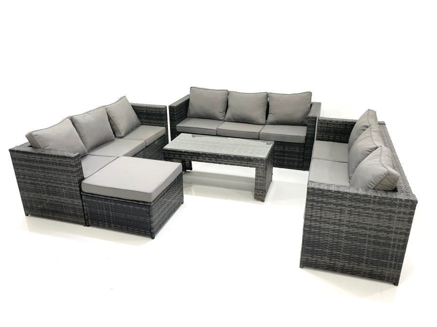 Click to view product details and reviews for Fimous Outdoor Garden Furniture Set 10 Seater Rattan Sofa Set With Coffee Table Big Footstool Dark Grey Mixed. Click to view product details and reviews for Fimous Outdoor Garden Furniture Set 10 Seater Rattan Sofa Set With Coffee Table Big Footstool Dark Grey Mixed.